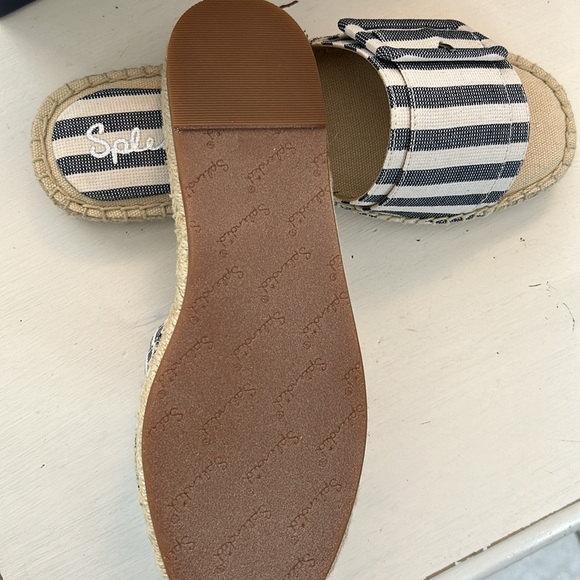SPLENDID Navy/cream slides/mules/clogs, leather and canvas Size 6 - Picture 5 of 10